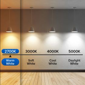 SANSI 60W Equivalent LED Light Bulbs, 22-Year Lifetime,  900 Lumens With Ceramic Technology,  Non-Dimmable, E26 Base, A15 Size, Energy-Efficient (Option: 4pack-2700K)